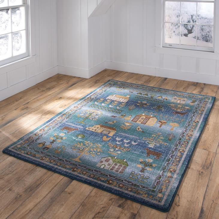 Rugs & Mats Plow & Hearth Grafton Folk Art EnduraStran Rug NFLB1760