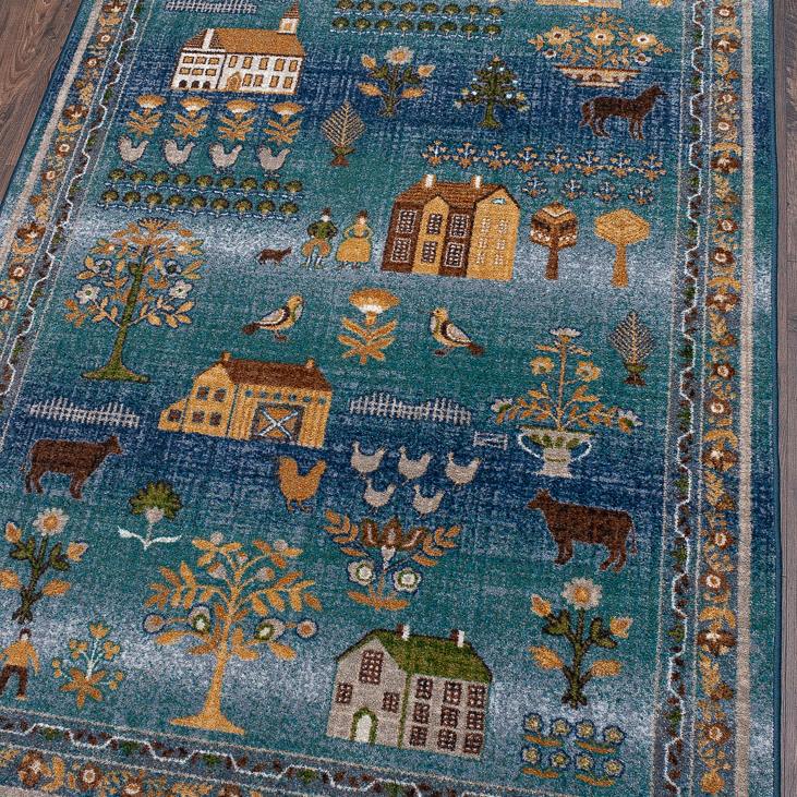 Rugs & Mats Plow & Hearth Grafton Folk Art EnduraStran Rug NFLB1760