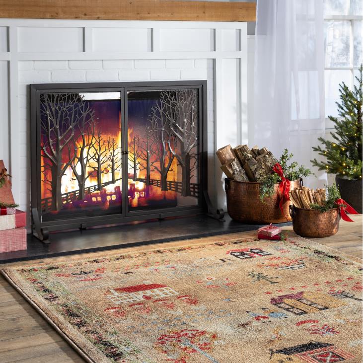 Rugs & Mats Plow & Hearth Grafton Folk Art EnduraStran Rug NFLB1760