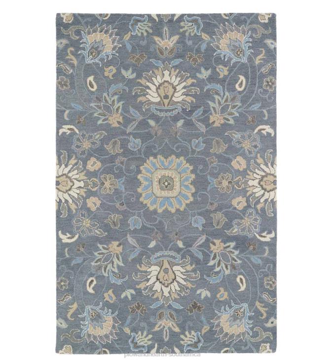 Rugs & Mats Plow & Hearth Graphite Meadow Floral Vine Wool Rugs NFLB1890