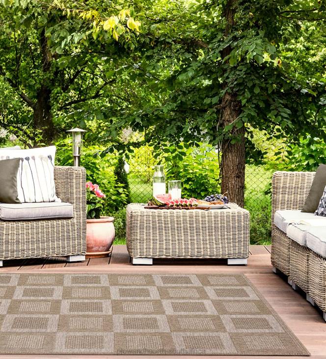 Rugs & Mats Plow & Hearth Indoor/Outdoor Beachcomber Squares Rug NFLB1808