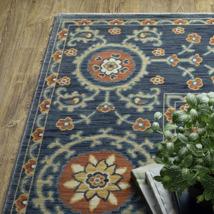 Rugs & Mats Plow & Hearth Indoor/Outdoor Clover Hill Border Polypropylene Rug NFLB1846