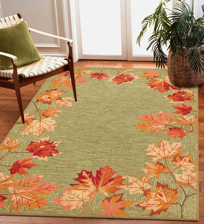 Rugs & Mats Plow & Hearth Indoor/Outdoor Falling Leaves Border Rug NFLB1790