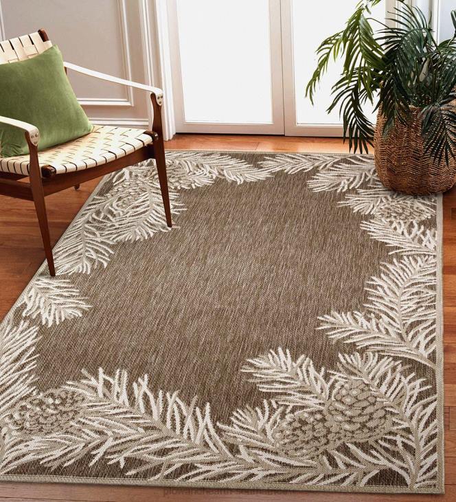 Rugs & Mats Plow & Hearth Indoor/Outdoor Pine Grove Border Rug NFLB1825