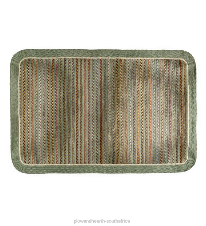 Rugs & Mats Plow & Hearth Lynnhaven Wool Solid Border Braided Rug NFLB1788