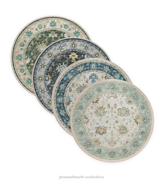 Rugs & Mats Plow & Hearth Marietta Border Round Rug NFLB1793