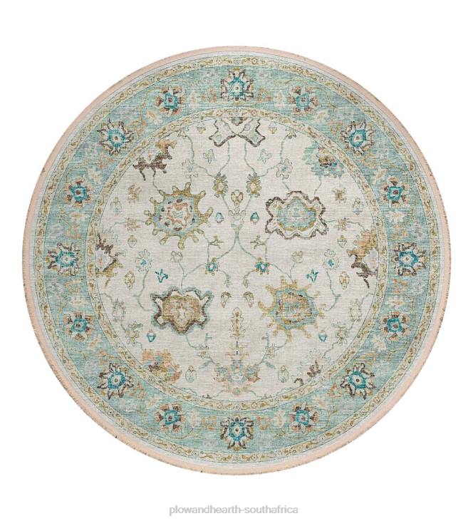Rugs & Mats Plow & Hearth Marietta Border Round Rug NFLB1793