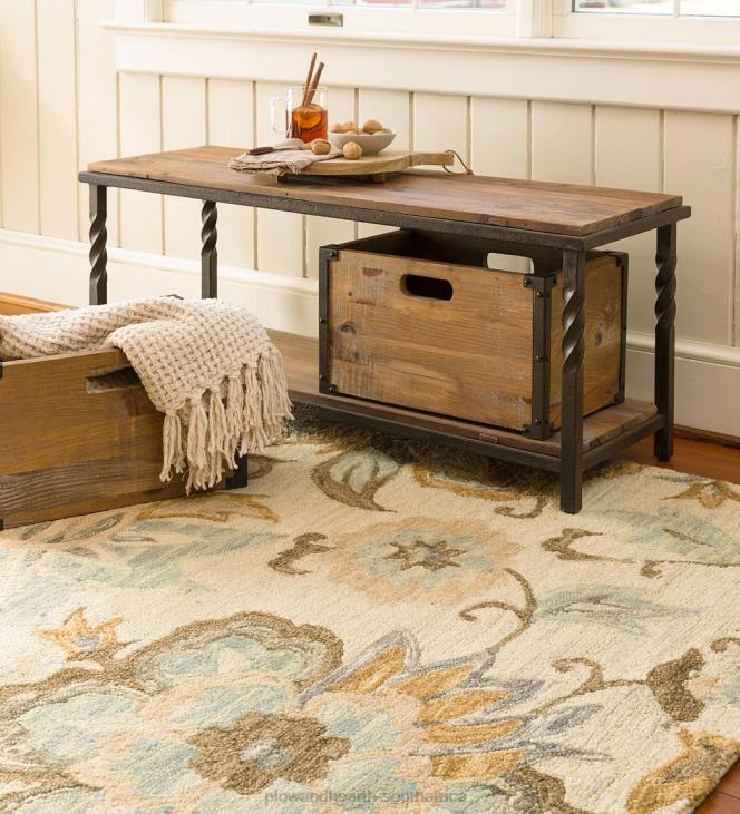 Rugs & Mats Plow & Hearth Parkside Wool Floral Rug NFLB1840