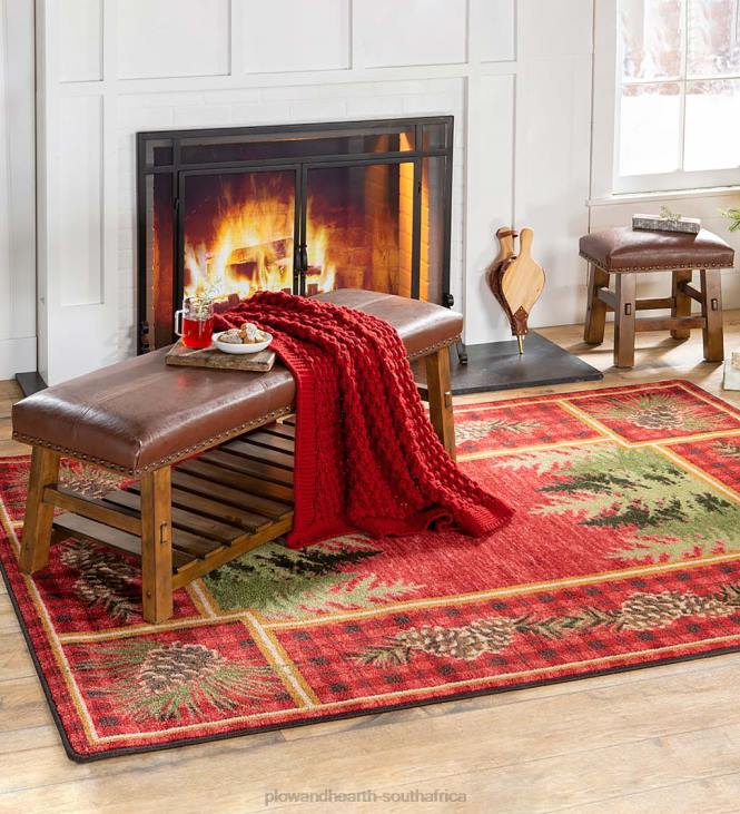 Rugs & Mats Plow & Hearth Pine Cone Valley Plaid EnduraStran Area Rug NFLB1762