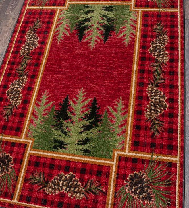 Rugs & Mats Plow & Hearth Pine Cone Valley Plaid EnduraStran Area Rug NFLB1762