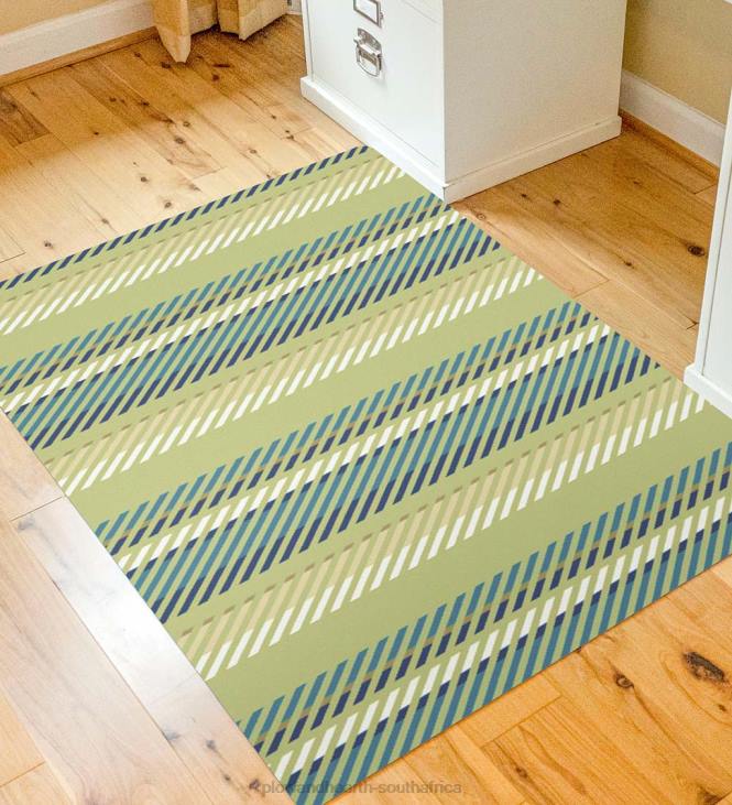 Rugs & Mats Plow & Hearth Striped Chair Mat - Blue NFLB1834
