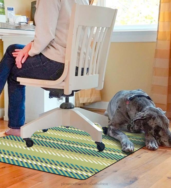 Rugs & Mats Plow & Hearth Striped Chair Mat - Blue NFLB1834