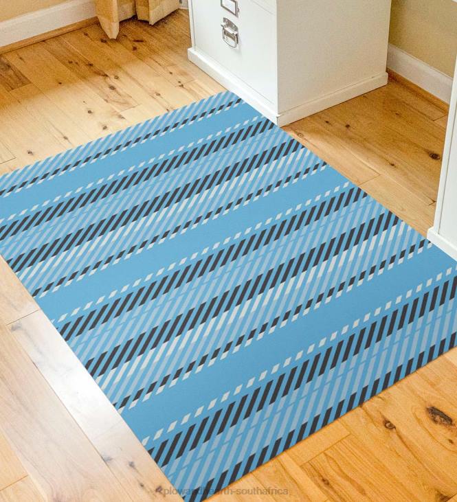 Rugs & Mats Plow & Hearth Striped Chair Mat - Blue NFLB1834