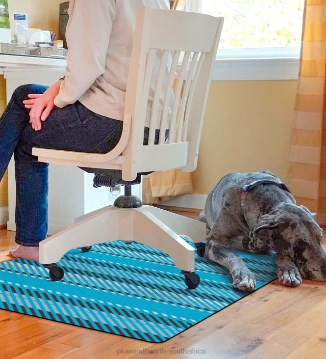 Rugs & Mats Plow & Hearth Striped Chair Mat - Blue NFLB1834