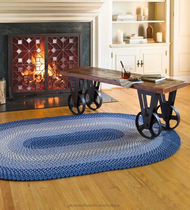 Rugs & Mats Plow & Hearth USA-Made Wool Braided Virginia Rug NFLB1778
