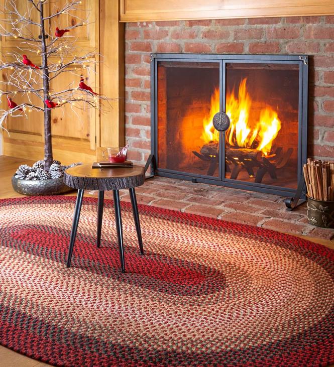 Rugs & Mats Plow & Hearth USA-Made Wool Braided Virginia Rug NFLB1778