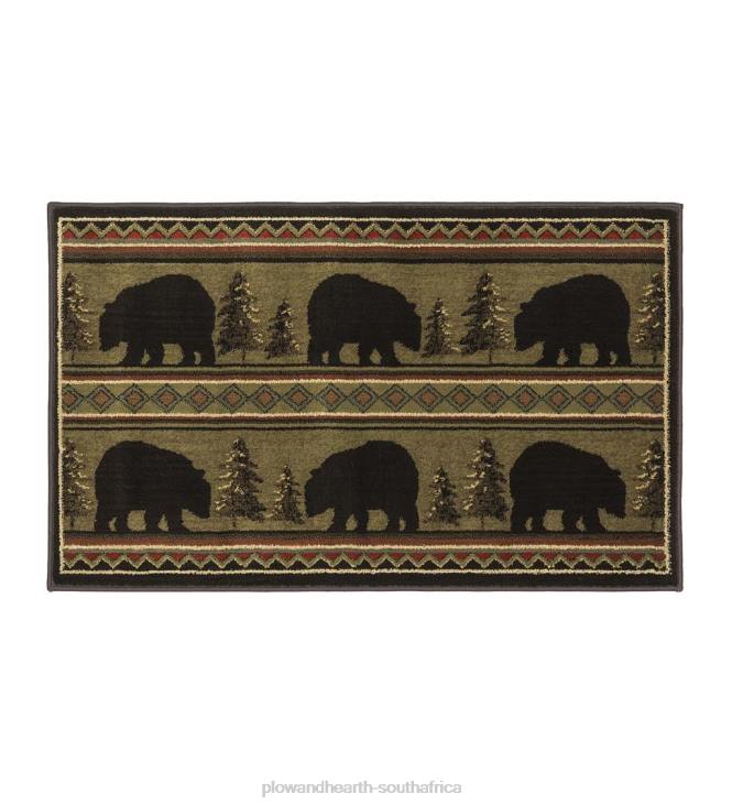 Rugs & Mats Plow & Hearth Vista Bears in Evergreen Rug NFLB1826