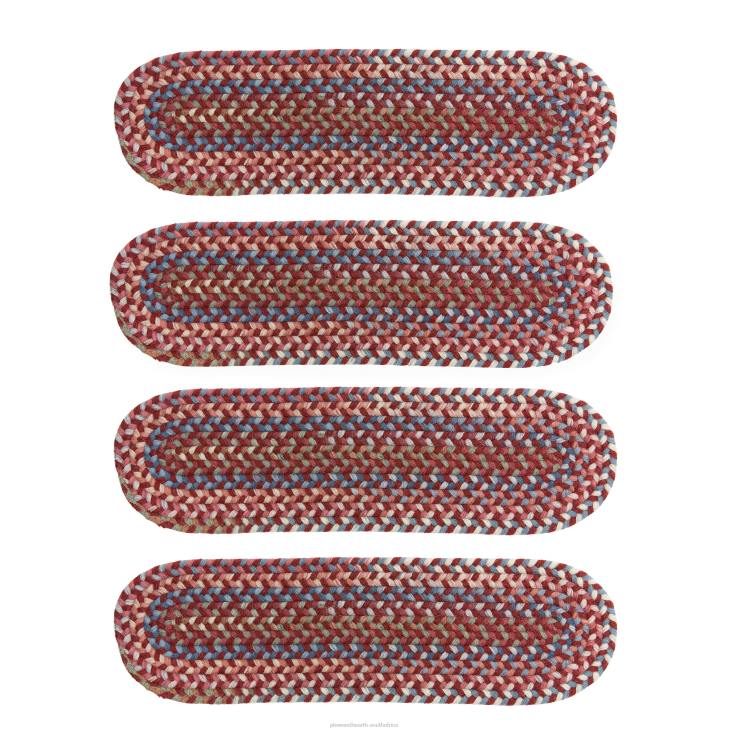 Rugs & Mats Plow & Hearth Blue Ridge Wool Oval Braided Stair Treads, Set of 4 - Walnut NFLB1907