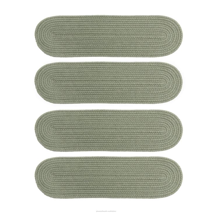 Rugs & Mats Plow & Hearth Blue Ridge Wool Oval Braided Stair Treads, Set of 4 - Walnut NFLB1907