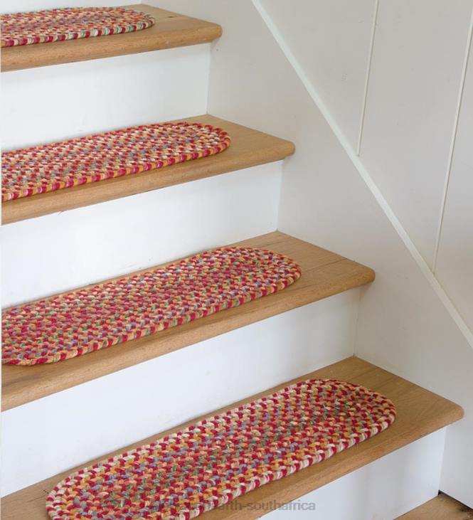Rugs & Mats Plow & Hearth Blue Ridge Wool Oval Braided Stair Treads, Set of 4 - Walnut NFLB1907
