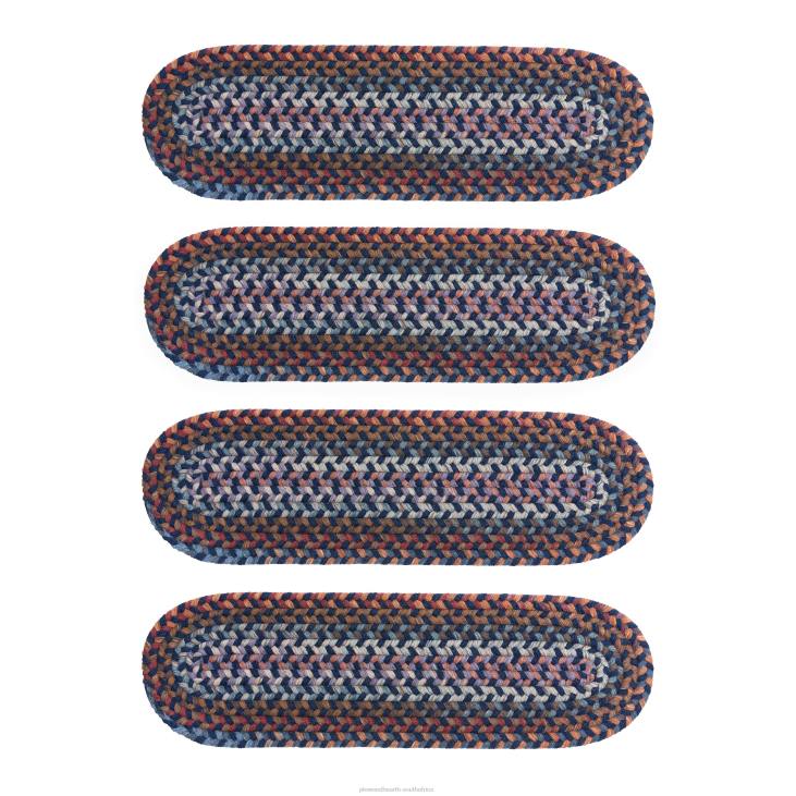 Rugs & Mats Plow & Hearth Blue Ridge Wool Oval Braided Stair Treads, Set of 4 - Walnut NFLB1907