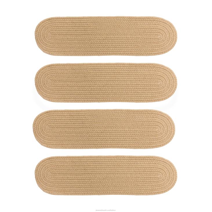 Rugs & Mats Plow & Hearth Blue Ridge Wool Oval Braided Stair Treads, Set of 4 - Walnut NFLB1907