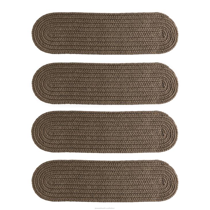Rugs & Mats Plow & Hearth Solid Color Country Classic Braided Polypropylene Stair Treads, Set of 4 - Black NFLB1913