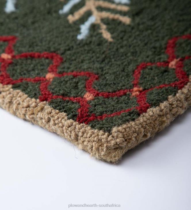 Rugs & Mats Plow & Hearth Pine Cone Hand-Hooked Wool Rug NFLB1747
