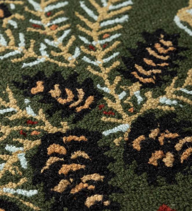 Rugs & Mats Plow & Hearth Pine Cone Hand-Hooked Wool Rug NFLB1747