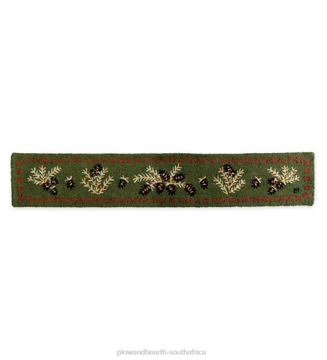 Rugs & Mats Plow & Hearth Pine Cone Hand-Hooked Wool Runner, 1' x 6' NFLB1748