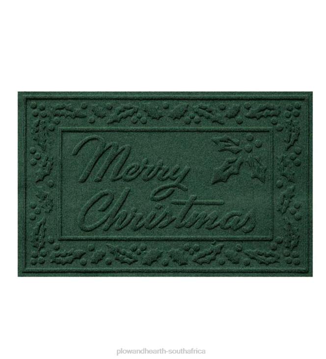Rugs & Mats Plow & Hearth Waterhog Merry Christmas Doormat, 20x 30- Green NFLB1752