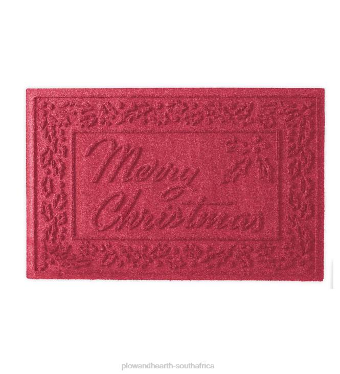 Rugs & Mats Plow & Hearth Waterhog Merry Christmas Doormat, 20x 30- Green NFLB1752