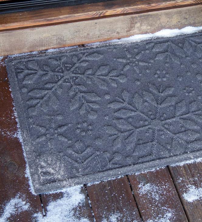 Rugs & Mats Plow & Hearth Waterhog Snowflake Doormat, 20x 30- Bluestone NFLB1750