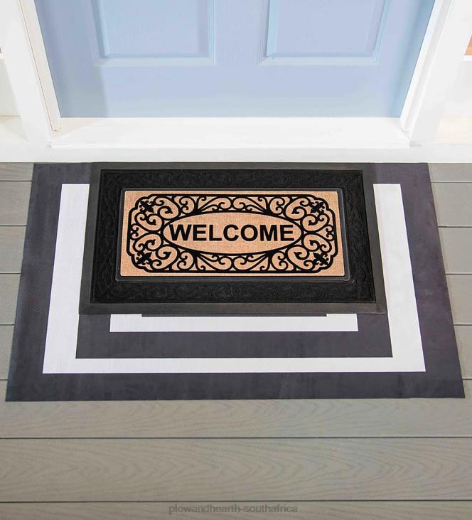 Rugs & Mats Plow & Hearth Black and White Frame Layering Mat NFLB1930