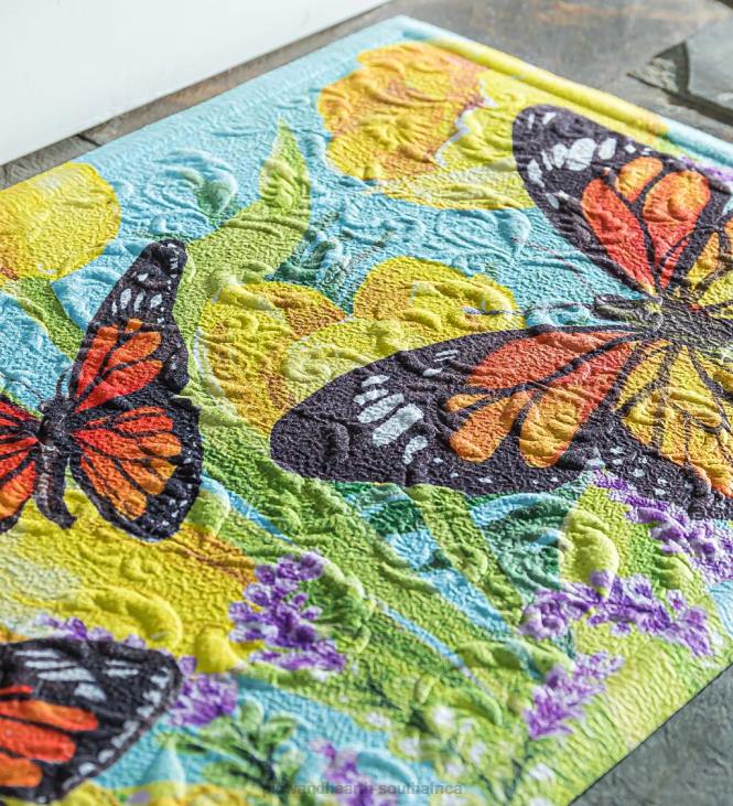 Rugs & Mats Plow & Hearth Tulip and Butterfly Embossed Floor Mat NFLB1927
