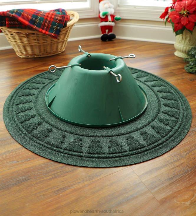 Rugs & Mats Plow & Hearth Waterhog Spill-Proof Christmas Tree Mat - Green NFLB1922