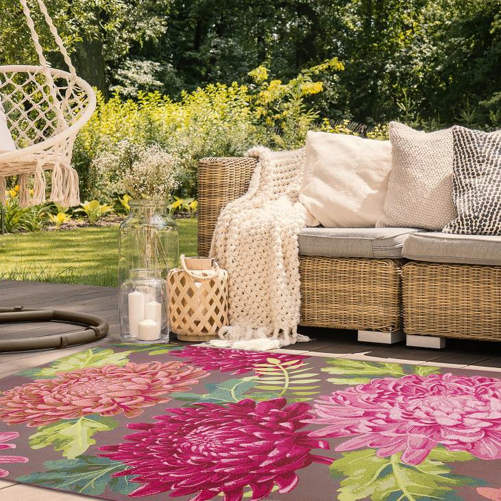 Rugs & Mats Plow & Hearth Indoor/Outdoor Chrysanthemum Polypropylene Rug NFLB714
