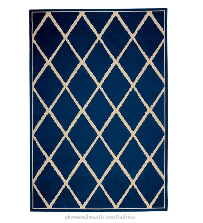 Rugs & Mats Plow & Hearth Lattice Surry Rug, 2'5 x 4'5- Dark Blue NFLB3159