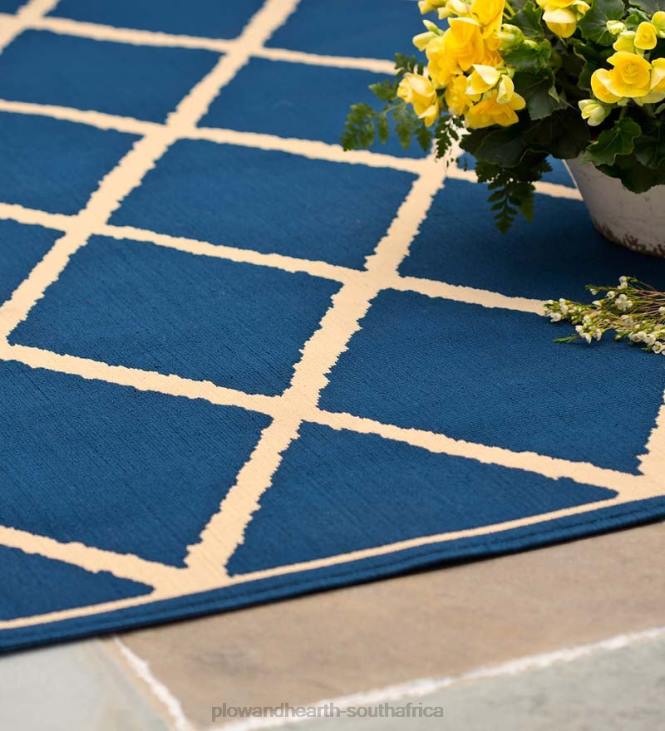 Rugs & Mats Plow & Hearth Lattice Surry Rug, 2'5 x 4'5- Dark Blue NFLB3159