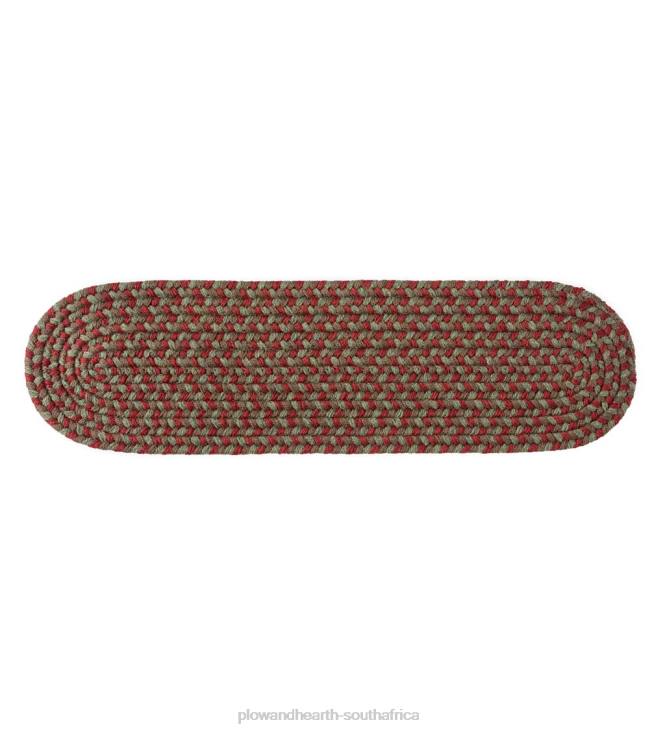 Rugs & Mats Plow & Hearth USA-Made Wool Braided Virginia Stair Tread, 8x 28- Frost NFLB1916
