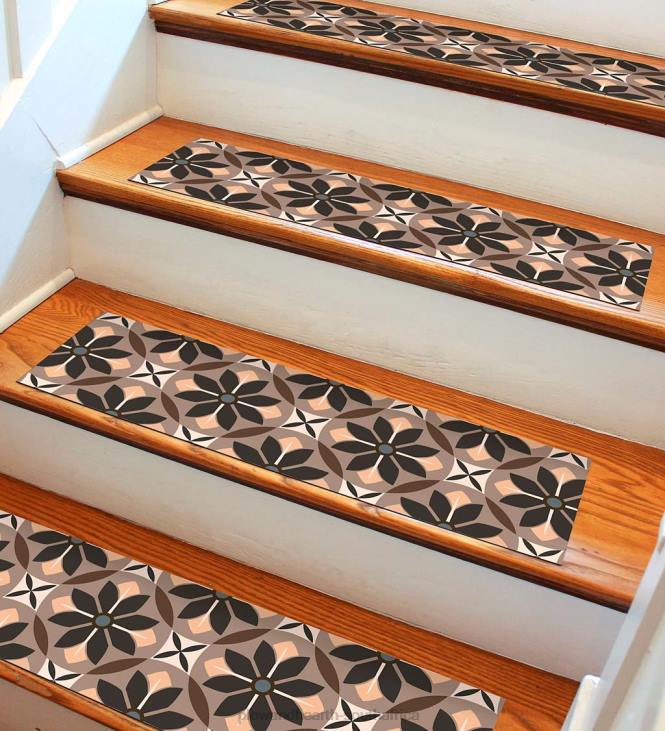 Rugs & Mats Plow & Hearth Vintage Tile Stair Treads, Set of 4 - Rust NFLB1918