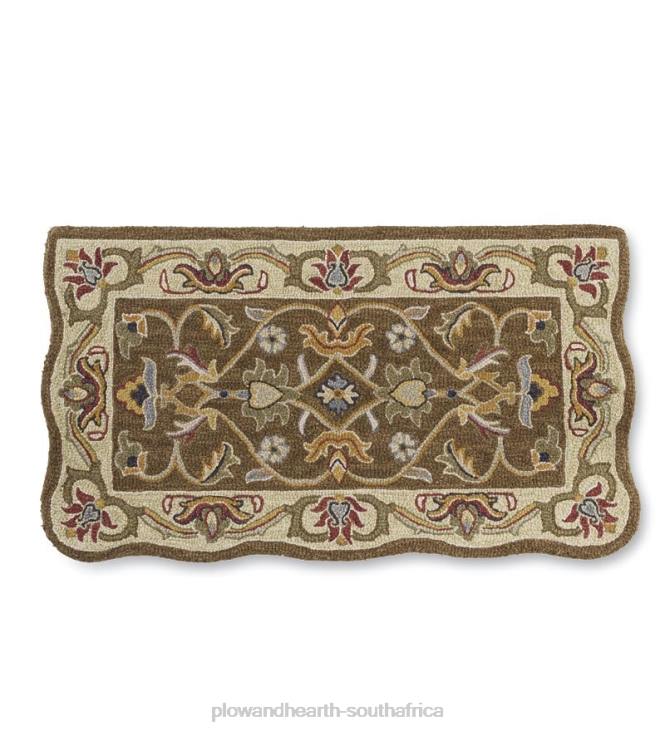 Rugs & Mats Plow & Hearth Hand-Tufted Fire Resistant Scalloped Wool McLean Rug - Brown/Gold NFLB1895