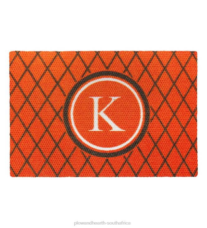 Rugs & Mats Plow & Hearth Monogram Argyle Sisal-Look Doormat - Blue NFLB1899