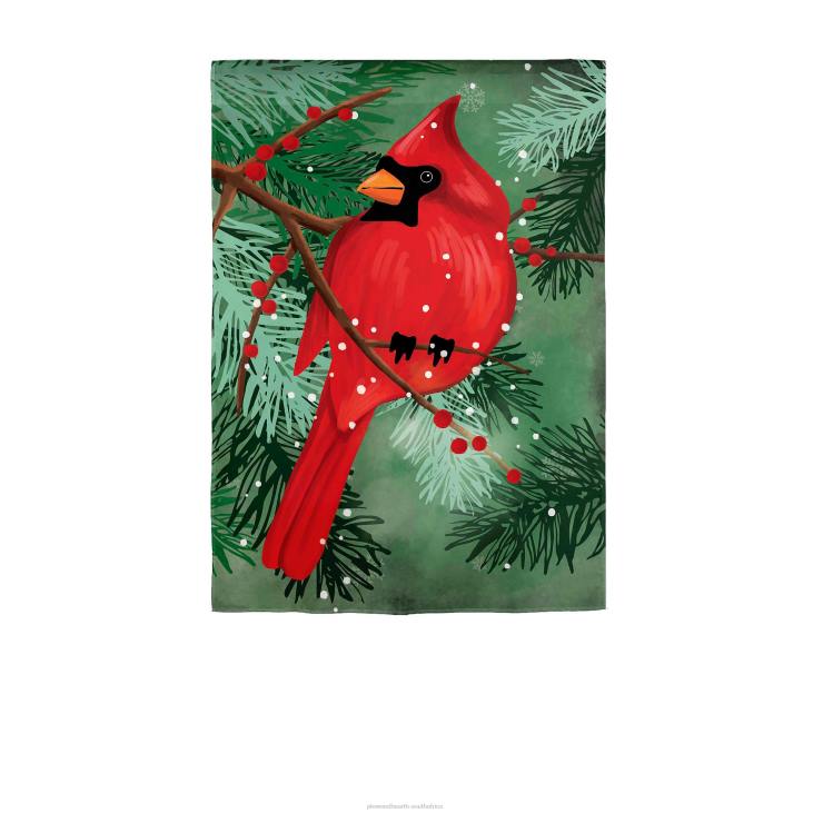 Seasonal & Gifts Plow & Hearth Cardinal in Pines Applique Garden Flag NFLB525