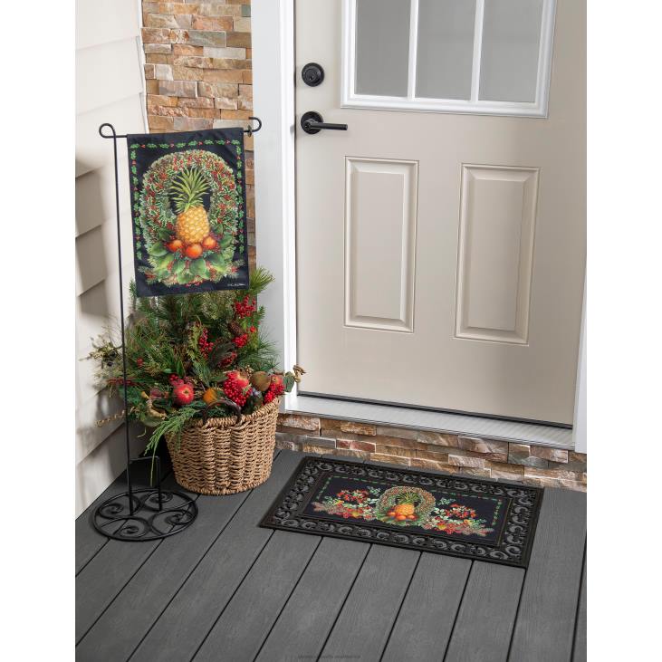 Seasonal & Gifts Plow & Hearth Christmas Pineapple Burlap Garden Flag NFLB524