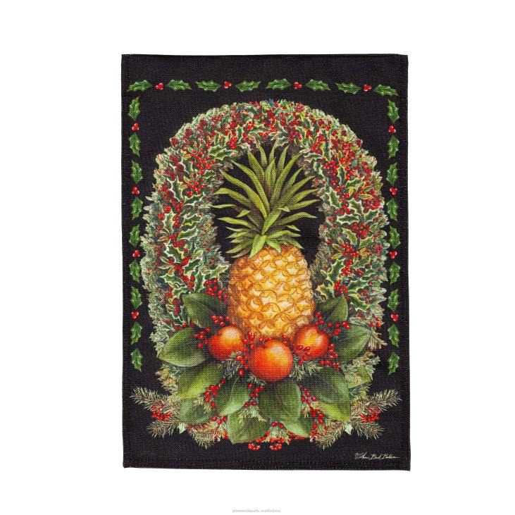 Seasonal & Gifts Plow & Hearth Christmas Pineapple Burlap Garden Flag NFLB524