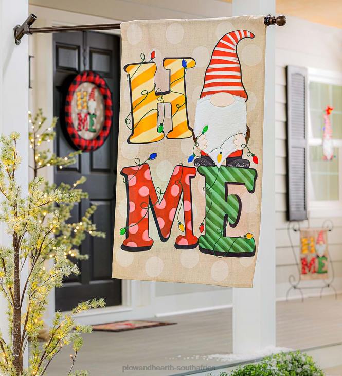 Seasonal & Gifts Plow & Hearth Home Gnome Burlap House Flag NFLB533