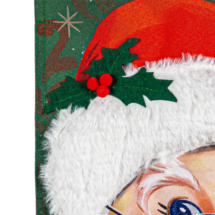 Seasonal & Gifts Plow & Hearth Merry Santa Garden Flag and Sassafras Mat Bundle Set NFLB526