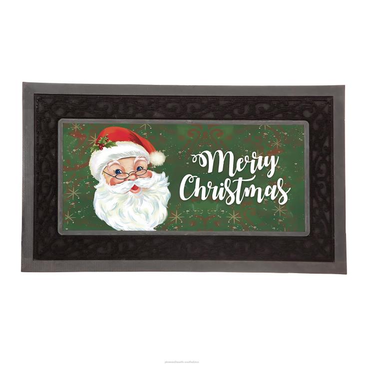 Seasonal & Gifts Plow & Hearth Merry Santa Garden Flag and Sassafras Mat Bundle Set NFLB526