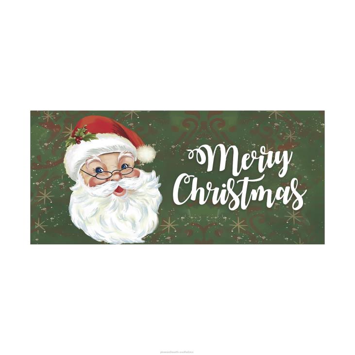 Seasonal & Gifts Plow & Hearth Merry Santa Garden Flag and Sassafras Mat Bundle Set NFLB526